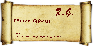 Rötzer György névjegykártya