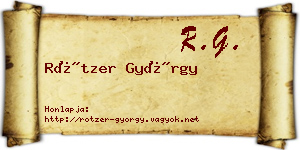 Rötzer György névjegykártya